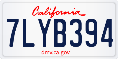 CA license plate 7LYB394
