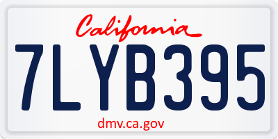 CA license plate 7LYB395