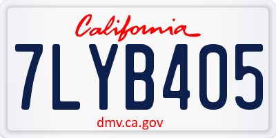 CA license plate 7LYB405