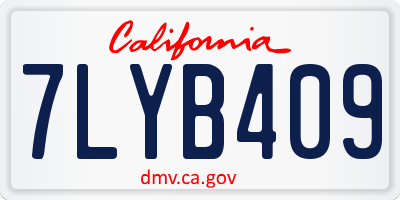 CA license plate 7LYB409