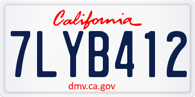 CA license plate 7LYB412