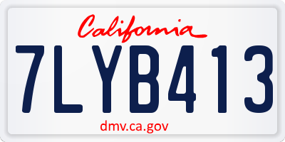 CA license plate 7LYB413