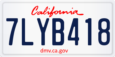 CA license plate 7LYB418
