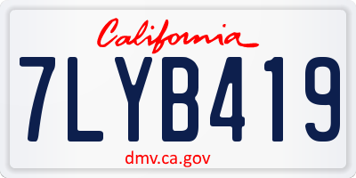 CA license plate 7LYB419