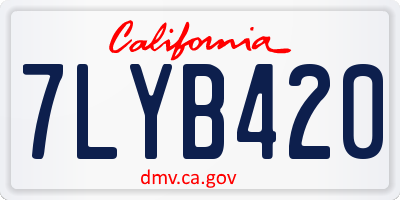 CA license plate 7LYB420