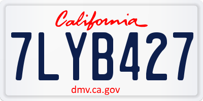 CA license plate 7LYB427