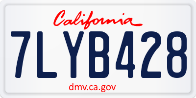 CA license plate 7LYB428