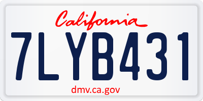 CA license plate 7LYB431