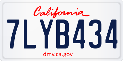 CA license plate 7LYB434