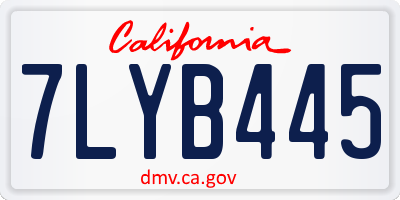 CA license plate 7LYB445