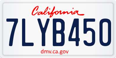 CA license plate 7LYB450