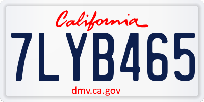 CA license plate 7LYB465