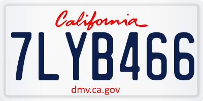 CA license plate 7LYB466