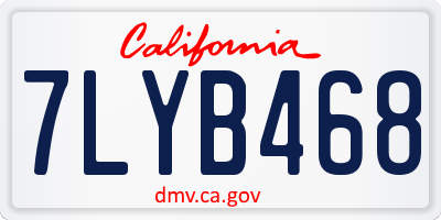 CA license plate 7LYB468