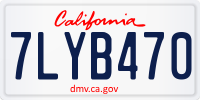 CA license plate 7LYB470