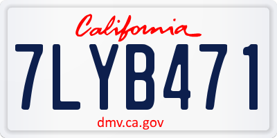 CA license plate 7LYB471