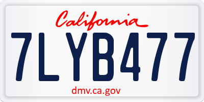 CA license plate 7LYB477