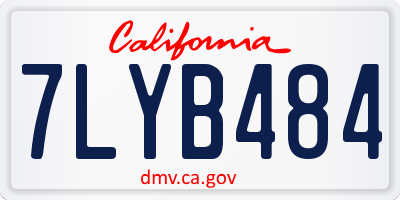 CA license plate 7LYB484