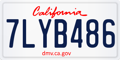 CA license plate 7LYB486