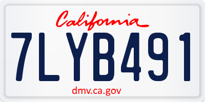 CA license plate 7LYB491