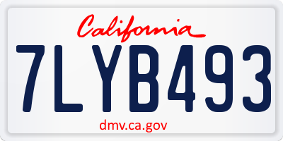 CA license plate 7LYB493
