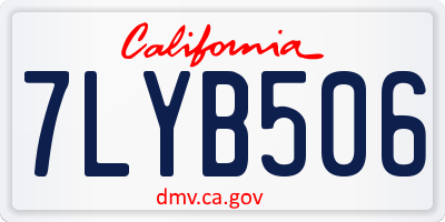 CA license plate 7LYB506