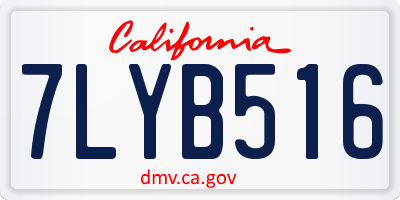 CA license plate 7LYB516