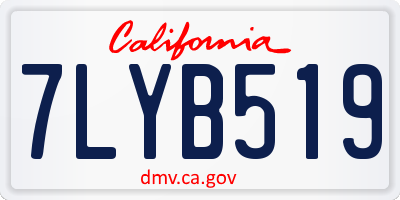 CA license plate 7LYB519