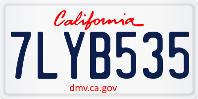 CA license plate 7LYB535