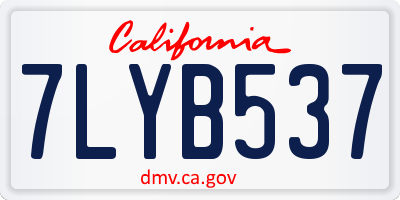 CA license plate 7LYB537