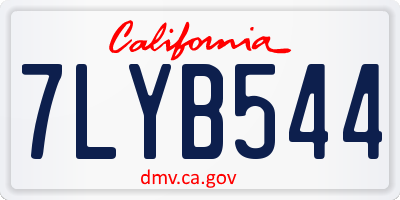 CA license plate 7LYB544