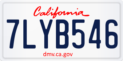 CA license plate 7LYB546