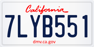 CA license plate 7LYB551