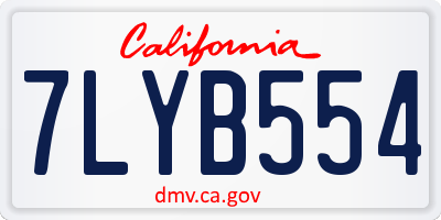 CA license plate 7LYB554