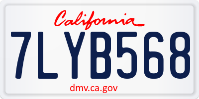 CA license plate 7LYB568