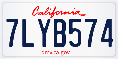 CA license plate 7LYB574