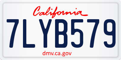 CA license plate 7LYB579
