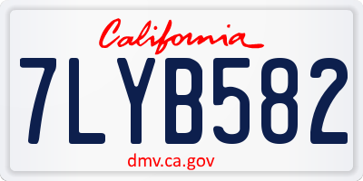 CA license plate 7LYB582