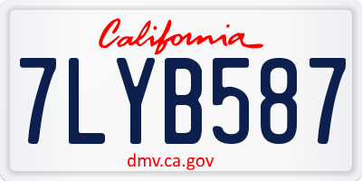 CA license plate 7LYB587