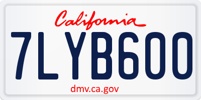 CA license plate 7LYB600