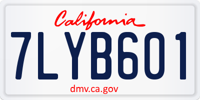 CA license plate 7LYB601