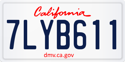 CA license plate 7LYB611