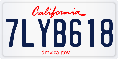 CA license plate 7LYB618