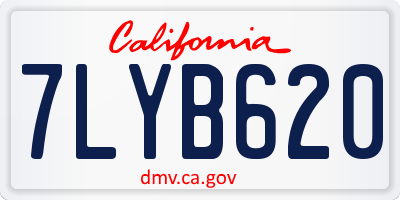 CA license plate 7LYB620