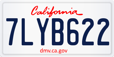 CA license plate 7LYB622