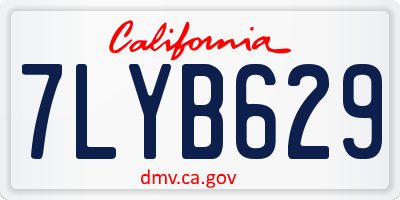 CA license plate 7LYB629