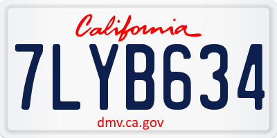 CA license plate 7LYB634