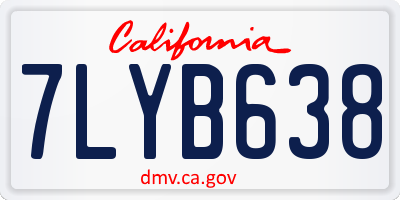 CA license plate 7LYB638