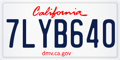 CA license plate 7LYB640