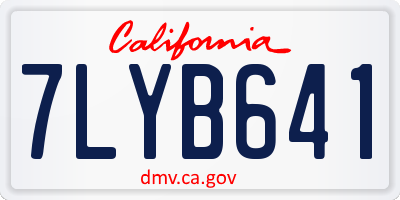 CA license plate 7LYB641